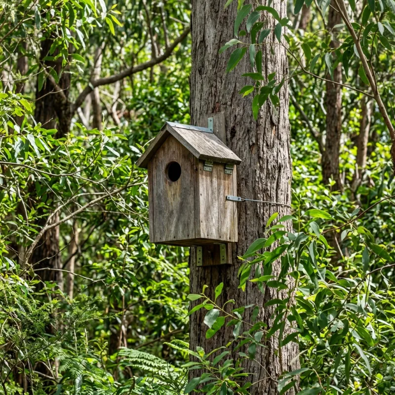 Animal nesting box installed as a humane alternative to a Diggers Rest roof cavity