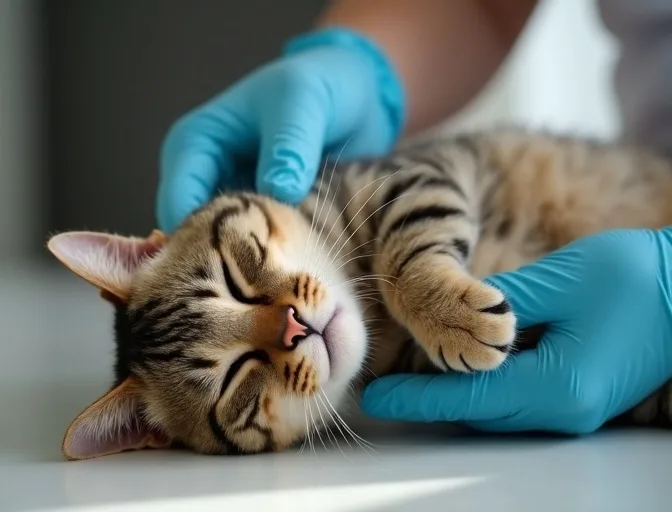Specialist carefully handling a deceased cat with dignity in Diggers Rest