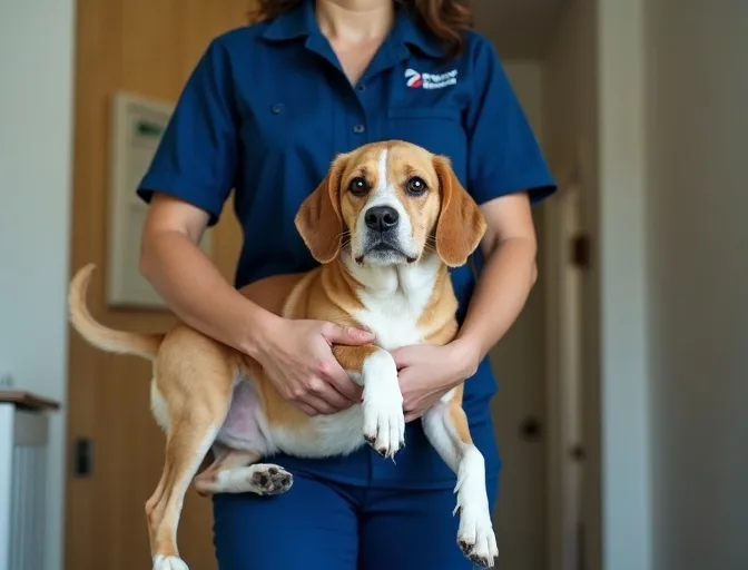 Technician respectfully transporting a deceased dog in Diggers Rest